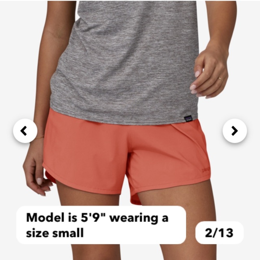 Patagonia XS womens Trailfarer short 4 1/2 inches Coral Quartz